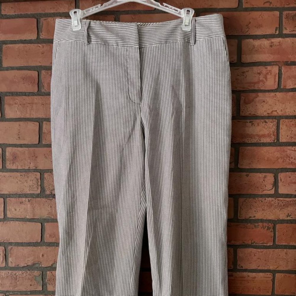 Julie Mitchell Urban Collection Size 12 Black and White Checkered Pants Cropped